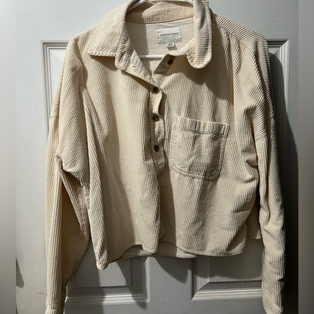 American Eagle Cream Corduroy Jacket
